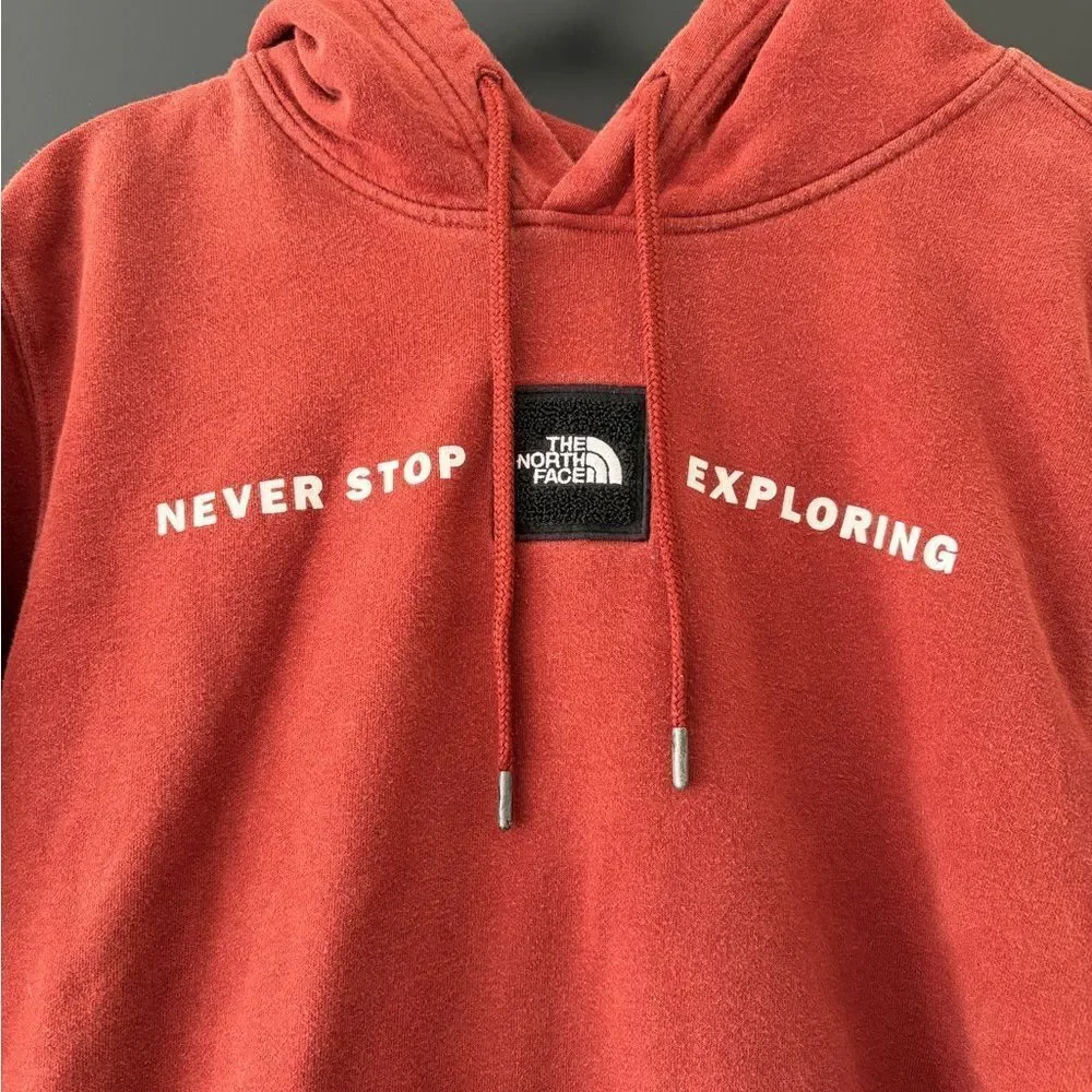 North Face Red’s Never Stop Exploring Hoodie Burnt Orange/Red Mens Size S